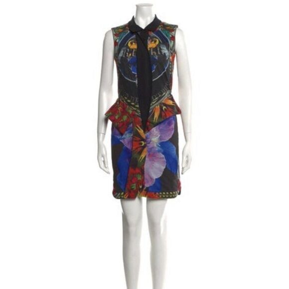 Givenchy Authentic Black Multicolor Bodycon Tank Mini Dress 8 Medium FR 40 - Picture 1 of 9